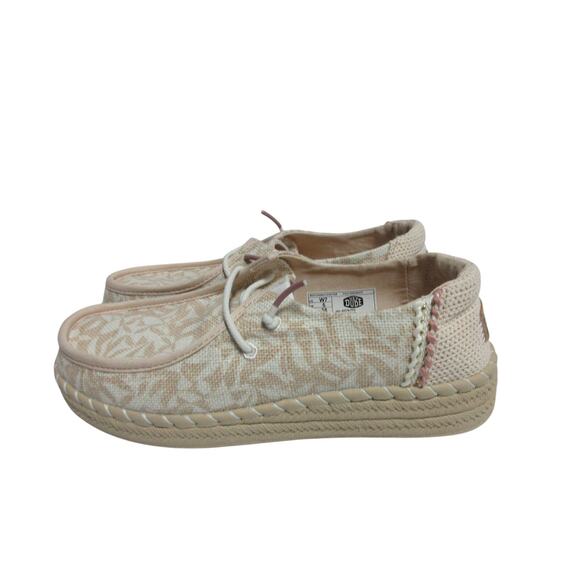 Hey Dude Wendy Espadrille Retro Palm Shoes Size 7 New - Picture 1 of 9
